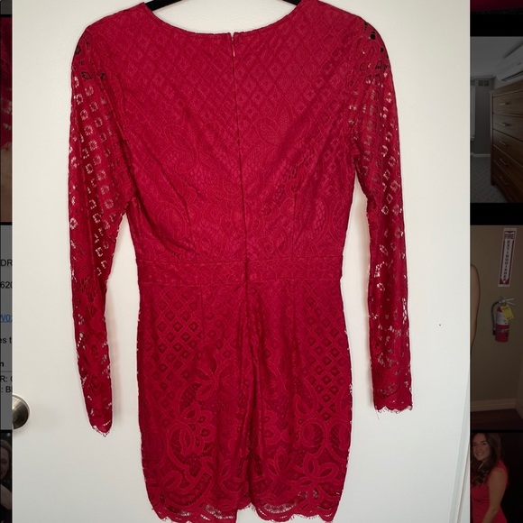 Lulus ❤️ Red ❤️ Lace Mini Dress - Picture 2 of 5